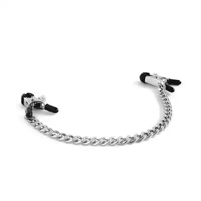 Brutus - Bite Heavy Nipple Clamps. Srebrne klipsy na sutki z regulowanym naciskiem dla intensywnej stymulacji!
