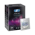 Durex - Intense 24szt. Duże opakownie prezerwatyw prążkowanych o stymulującej powierzchni z żelem Desirex dla szerokiej gamy doznań