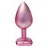 Dream Toys - Gleaming Love Pearl Pink Plug Medium. Różowy elegancki korek analny z kryształkiem w kształcie serca