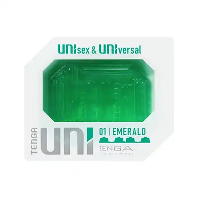 Tenga - Uni Emerald Sleeve. Uniwersalna nakładka stymulująca do łechtaczki i penisa, produkt unisex