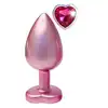 Dream Toys - Gleaming Love Pearl Pink Plug Large. Różowy elegancki korek analny o dużym rozmiarze z kryształkiem w kształcie serca