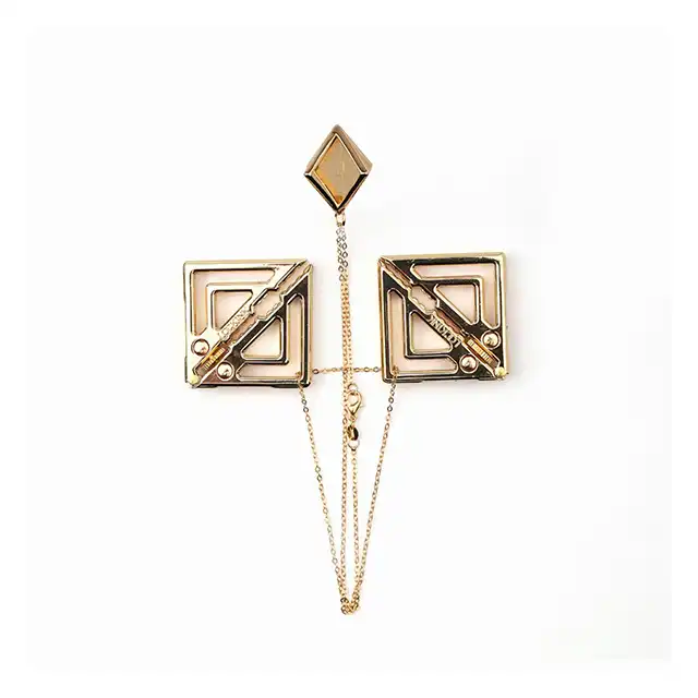 LOCKINK - Adjustable Nipple Clamps with Light Pendant Gold. Regulowane zaciski na sutki z zawieszką pięknie odbijającą światło