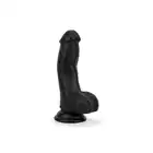 EasyToys - Dildo With Balls 12 cm Black. Realistyczne dildo z wyraźnymi żyłami i zakrzywionym trzonem, idealne do punktu G