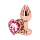 NsNovelties - Rear Assets Rose Gold Heart S Pink. Lekki i elegancki korek analny z różowym kryształkiem w podstawie