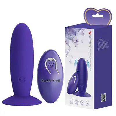 Pretty Love - Remote Control Vibrating Plug Youth Purple. Wibrujący korek analny z przyssawką, sterowany na pilota