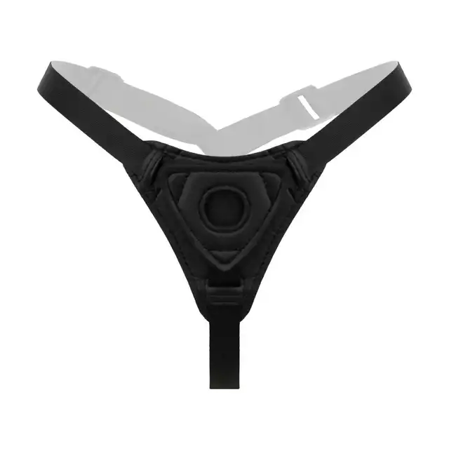 EasyToys - Thurster Strap Skin. Elastyczny strapon z prążkowanym dildo, regulowane paski dla idealnego dopasowania