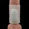 LoveToy - Vibrating Wave Knights Ring White. Wibrująca nakładka na penisa o super stymulującym kształcie, wibracje i pogrubienie członka