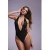 Christine - Dina S/M. Koronkowe body halter z wiązaniem na szyi, delikatna i subtelna koronka z głębokim dekoltem