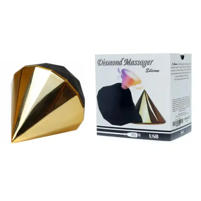 Boys Series - Diamond Air Massager Gold. Elegancki stymulator ciśnieniowy do łechtaczki w kształcie diamentu