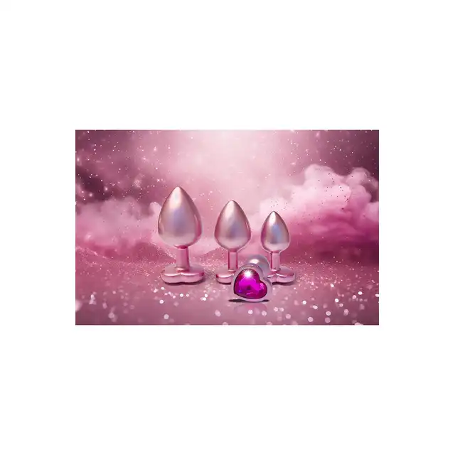 Dream Toys - Gleaming Love Pearl Pink Plug Small. Różowy elegancki korek analny o niedużym rozmiarze z kryształkiem w kształcie serca