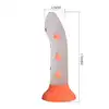 Pretty Love - Magical Nightfall. Realistyczne dildo z przyssawką i elementami świecącymi w ciemności, żółto-pomarańczowe króliczki