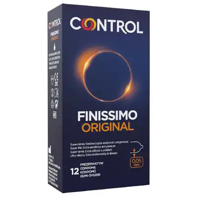 Control - Finissimo Original 12szt. Opakowanie ultra cienkich prezerwatyw o anatomicznym kształcie, idealne dopasowanie i naturalne doznania