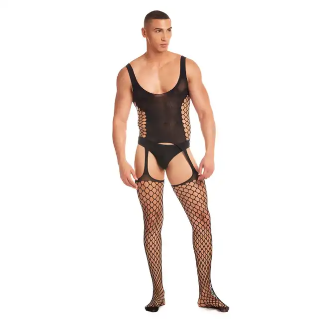 René Rofé - Galaxy D Two-Piece Set L/XL Black. Zmysłowy zestaw dla mężczyzn, który emanuje pewnością siebie i uwodzicielstwem