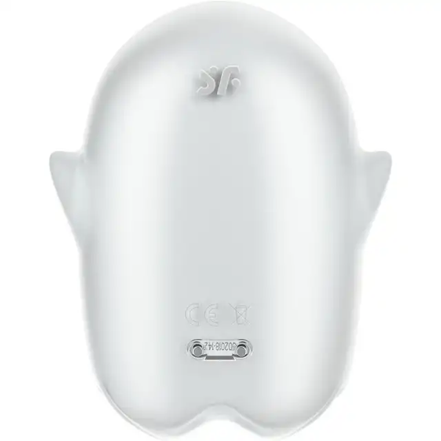 Satisfyer - Glowing Ghost White. Wibrator ze stymulującymi falami ciśnienia i intensywnymi wibracjami, wykonany z miękkiego, świecącego w ciemności silikonu