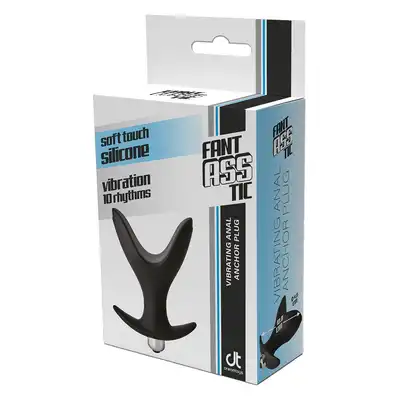 DreamToys - Vibrating Anal Anchor Plug Black. Rozszerzalny silikonowy korek analny z wibrującym pociskiem z 10 trybami wibracji