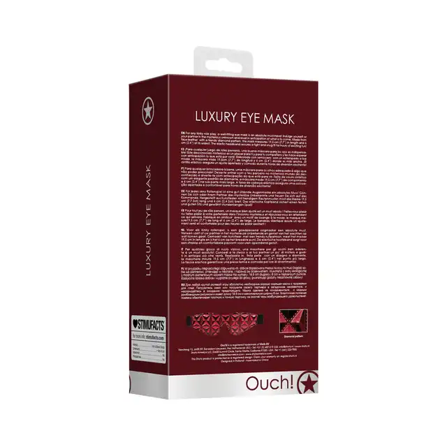 Ouch! - Luxery Eye Mask. Diamentowa opaska na oczy, elegancki design, sztuczna skóra, wygodna i bezpieczna