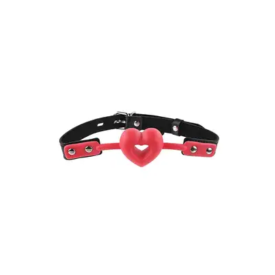 Sportsheets - SM Amour Ball Gag Red. Oddychający knebel kulkowy w kształcie serca dla miłośników BDSM
