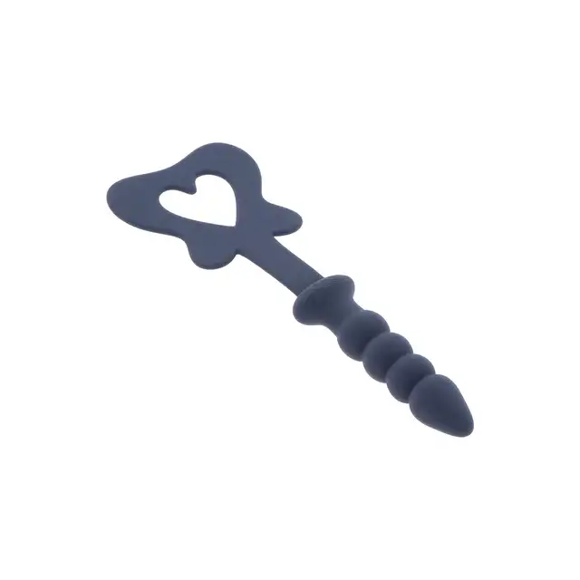 Taboom - Silicone Paddle &amp; Plug Blue. Innowacyjny, silikonowy duet, packa w kształcie motyla z koralikowym korkiem analnym, oferuje podwójną przyjemność