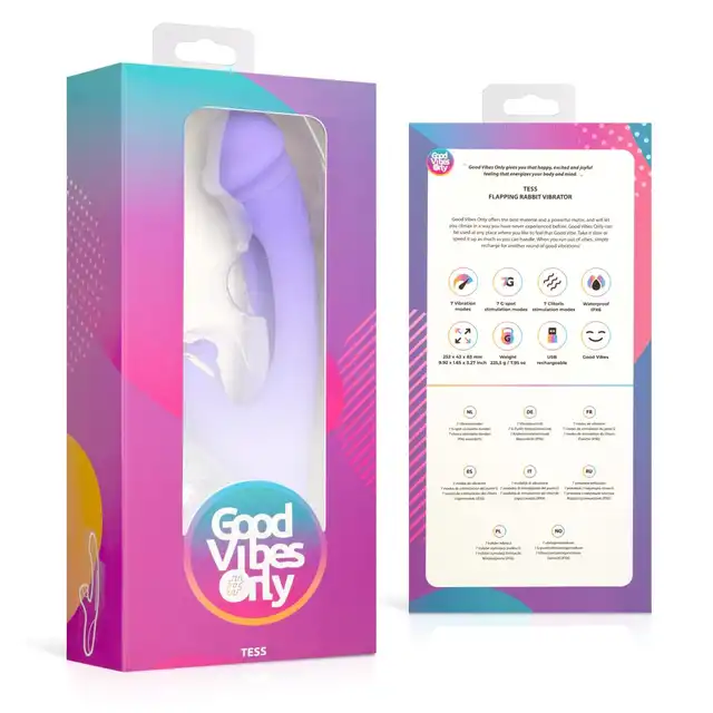 Good Vibes Only - Tess Rabbit. Wibrator z króliczkiem, wyjątkowy stymulator łechtaczki i ruchomy stymulator punktu G