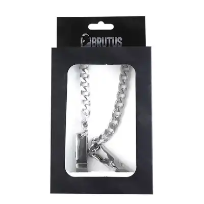 Brutus - Clothespins Nipple Clamps. Metalowe klamerki na sutki z regulowanym naciskiem, estetycznym designem i solidnym łańcuszkiem