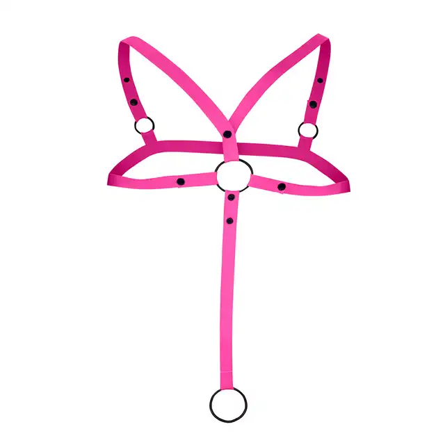 Cut4Men - Pink C-Ring Harness OS. Różowa stylowa i funkcjonalna uprząż dla mężczyzn, zmysłowy dodatek do męskiej garderoby