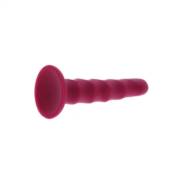 Get Real - Ribbed Dong 6'. Dildo z wypustkami na trzonie i mocną podstawą z przyssawką, wykonany z bezpiecznego silikonu premium