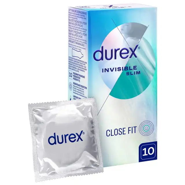 Durex - Invisible Close Fit 10szt. Super cienkie prezerwatywy stworzone dla większej i dopasowanej bliskości