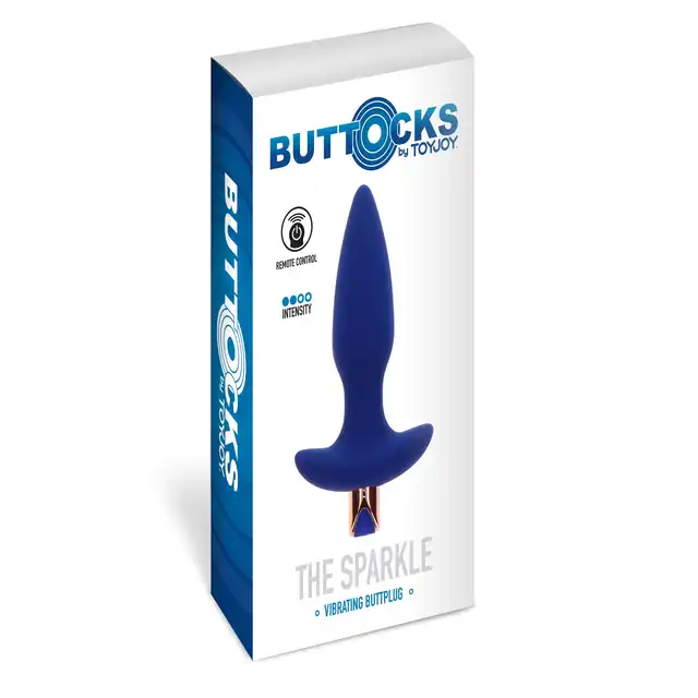 Buttocks - The Sparkle Buttplug. Wibrujący korek analny z 6 trybami i 4 prędkościami wibracji, sterowany za pomocą pilota