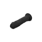 EasyToys - Dildo Without Balls 22.5 cm Black. Długie, czarne dildo z przyssawką, o prostym trzonie i żylastej teksturze