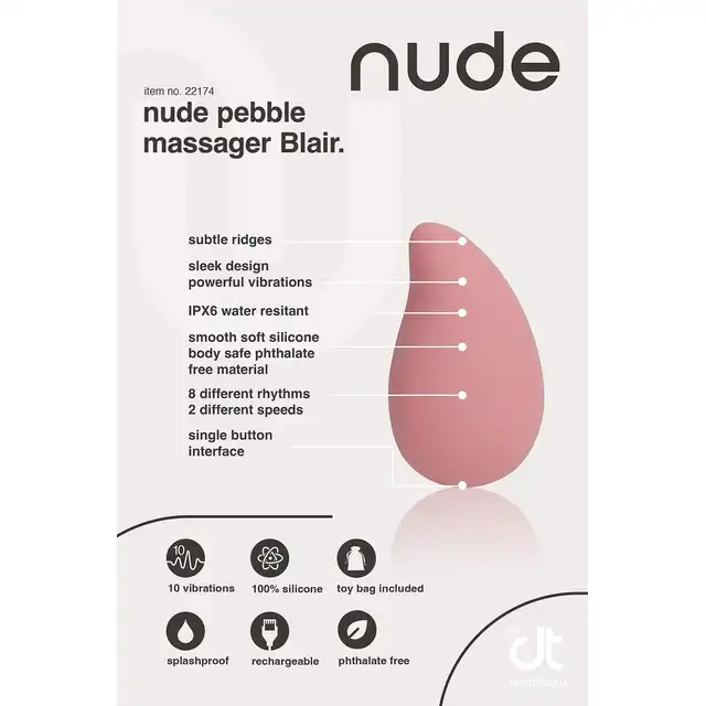 Nude - Blair. Mini wibrator łechtaczkowy o eleganckiej konstrukcji i zaawansowanych funkcjach stymulacji