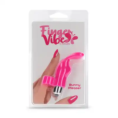ToyJoy - Bunny Pleaser. Wibrator na palec z króliczymi uszkami, wykonany z silikonu z wibrującym bulletem, idealny do precyzyjnej stymulacji