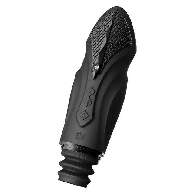Zalo - Sesh Black. Ruchomy wibrator podgrzewany, z wymiennymi końcówkami i pilotem, inspirowany egipską wężową boginią