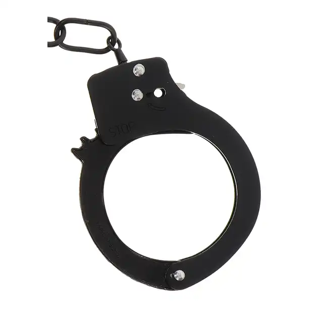 ToyJoy - Black Handcuffs. Klasyczne metalowe kajdanki w czarnym kolorze, w zestawie 2 kluczyki