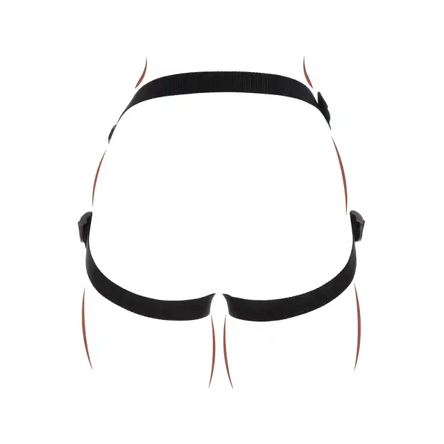 Get Real - Strap-On Harness O/S. Wygodna uprząż z regulowanymi paskami, wyściełaną przednią poduszką, trzema silikonowymi pierścieniami