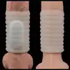 LoveToy - Vibrating Wave Knights Ring White. Wibrująca nakładka na penisa o super stymulującym kształcie, wibracje i pogrubienie członka