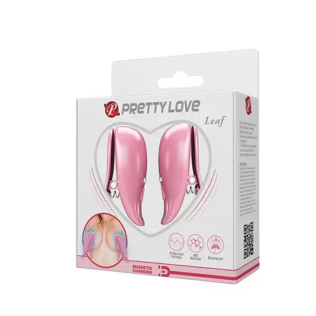 Pretty Love - Leaf. Wibrujące zaciski na sutki z 10 funkcjami wibracji, które zapewniają intensywną stymulację