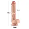 LoveToy - Sliding Skin Dual Leyer Dong 9". Hiperrealistyczne duże dildo z odczepianą przyssawką