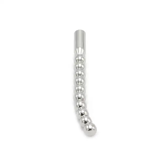 Kiotos SteelSeries - Solid Plug Beaded Curved Large. Zakrzywiony dilator z kulkami – 10 mm, stal nierdzewna
