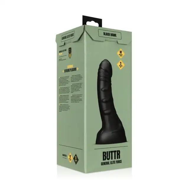 BUTTR - Black Hawk Curved Anal Dildo. Czarne zakrzywione dildo analne B intensywna stymulacja prostaty