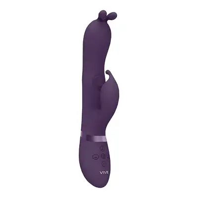 Vive - Gada Vibrating Bunny Ear G-Spot Rabbit with Pulse Wave Shaft Purple. Wibrator z króliczym uchem i wałkiem pulsacyjnym do stymulacji punktu G