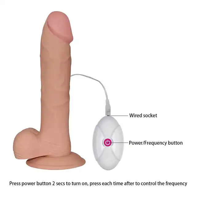 Lovetoy - The Ultra Soft Dude 9.0 Inch. Luksusowe dildo z wibracjami i przyssawką, design o realistycznej, ultra miękkiej strukturze