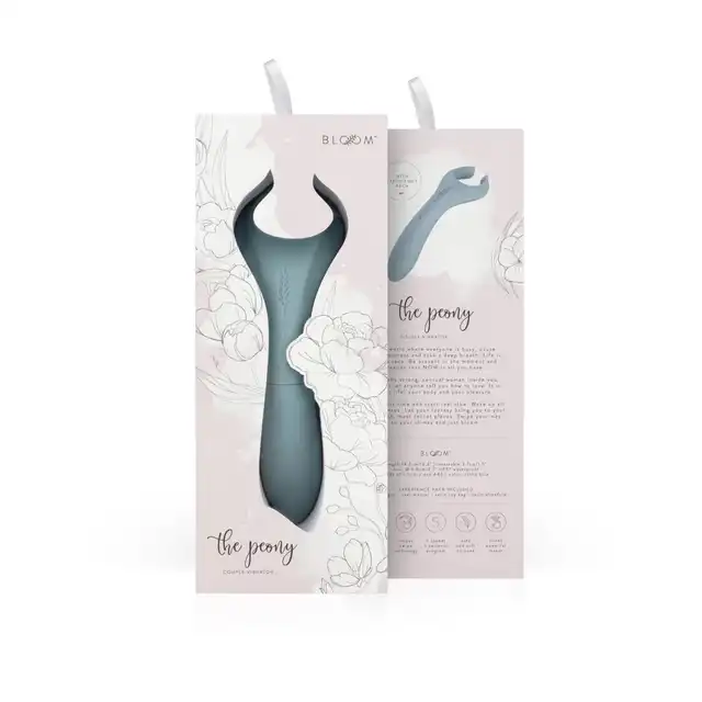 Bloom - The Peony Couple Vibrator Green. Wibrator dla par z dwustronnym użytkowaniem i technologią Swipe