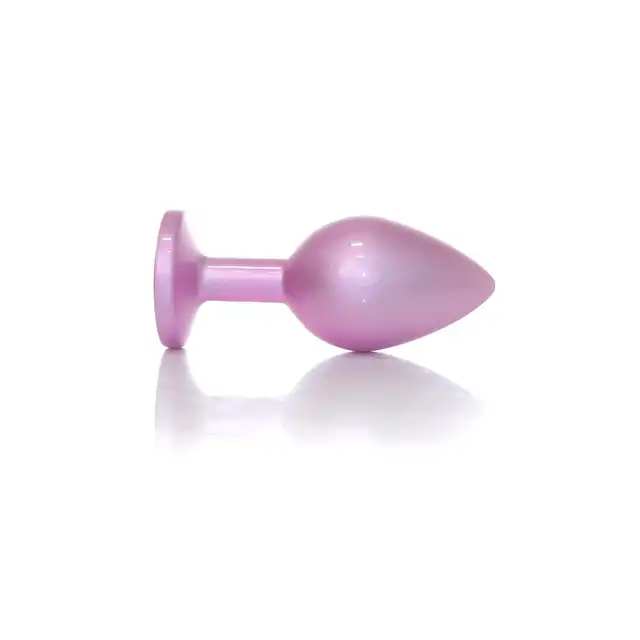 B-Series - Pearl Pink Plug Clear S. Luksusowy korek analny w rozmiarze S ze stali nierdzewnej z ozdobnym diamencikiem