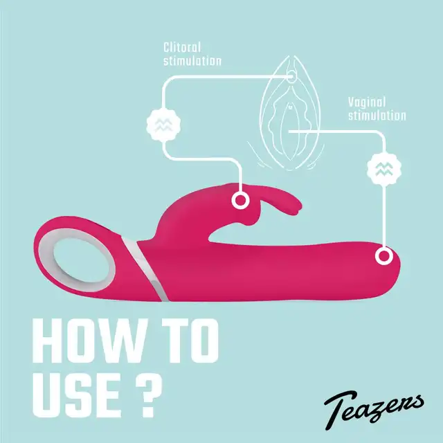 Teazers - Rotating &amp; Vibrating Rabbit Vibe. Wibrator królik z funkcją obrotów i wibracji, wiele możliwości dla intensywnych doznań