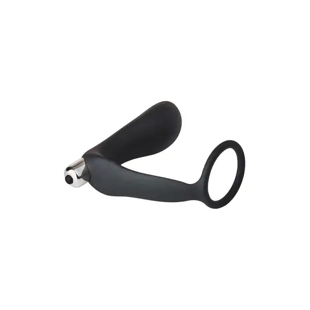 Dreamtoys - Fantasstic Vibrating Anal Plug With Cockring Black. Wibracyjny korek analny z pierścieniem na penisa i jądra