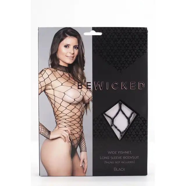 BeWicked - Dancing All Night Bodystocking BLK/OS. Kuszący czarny bodystocking w formie body z kabaretki, szerokie oczka i rozmiar one size