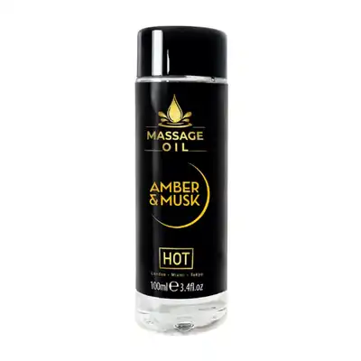 Hot - Massage Oil Amber &amp; Musk 100ml. Ekskluzywny olejek do masażu o uwodzicielskim zapachu piżma i bursztynu