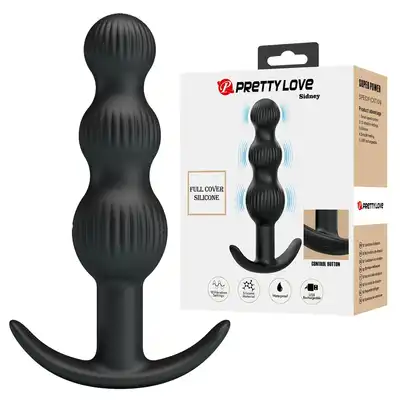 Pretty Love - Sidney. Silikonowy korek z koralikami i 10 trybami wibracji dla intensywnej stymulacji analnej