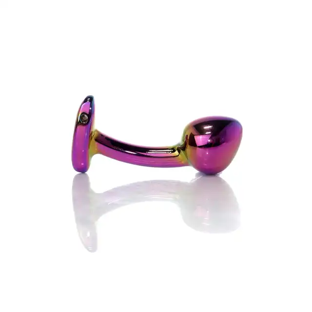 Bseries -  Jewellery Multicolour Curved Plug M. Luksusowy korek analny z wyprofilowaną konstrukcją, stworzony z myślą o bezpieczeństwie i komforcie