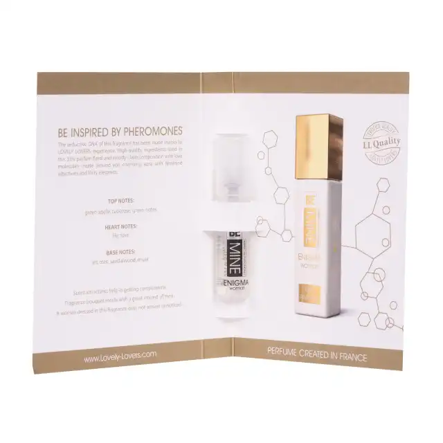 Lovely Lovers - Be MIne Enigma Parfum Woman 2ml. Intrygujące perfumy damskie z feromonami, z eleganckimi nutami kwiatów i owoców, tworząc uwodzicielską aurę pełną kobiecych wibracji